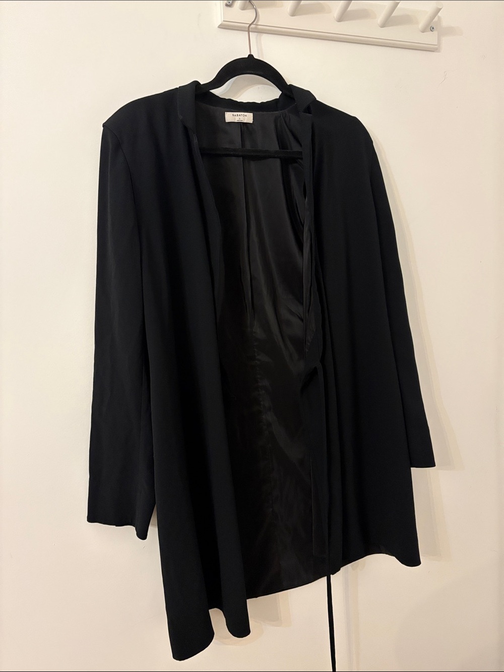 Aritzia Black Long Sleeve Wrap Dress | Babaton | Size Large